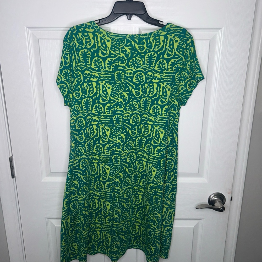 Soft surroundings dress SZ PL Vibrant Green Patterned Dress excellent condition - Picture 4 of 4